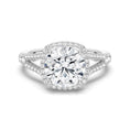 Load image into Gallery viewer, Halo Round Cut Split-Shank Moissanite Engagement Ring