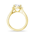 Load image into Gallery viewer, Halo Round Cut Split-Shank Moissanite Engagement Ring