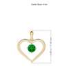 Heart Design Floating Round Lab-Created Emerald Pendant Necklace