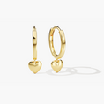 Load image into Gallery viewer, Heart Drop Huggie Hoop Earrings