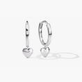 Load image into Gallery viewer, Heart Drop Huggie Hoop Earrings