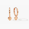 Load image into Gallery viewer, Heart Drop Huggie Hoop Earrings