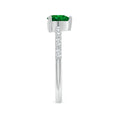 Heart Lab-Created Emerald with Moissanite Accents Promise Ring