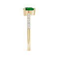 Heart Lab-Created Emerald with Moissanite Accents Promise Ring