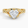 Heart Moissanite Floral Openwork Cathedral Engagement Ring