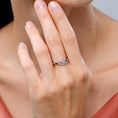 Heart-Shaped Aquamarine with Chevron Moissanite Accents Promise Ring