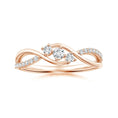 Infinity Twist Three Stone Moissanite Promise Ring