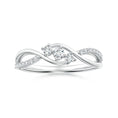 Infinity Twist Three Stone Moissanite Promise Ring