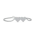 Interlinked Double Heart Moissanite Pavé Chain Bracelet
