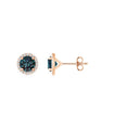 Lab Alexandrite Halo with Moissanite Stud Earrings