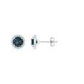 Lab Alexandrite Halo with Moissanite Stud Earrings