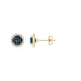 Lab Alexandrite Halo with Moissanite Stud Earrings