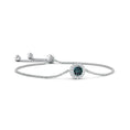 Lab Alexandrite with Moissanite Circle Halo Bolo Bracelet