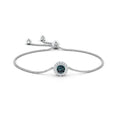 Lab Alexandrite with Moissanite Circle Halo Bolo Bracelet