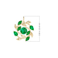 Lab-Created Emerald Olive Branch with Mixed-Cut Leaves Pendant Necklace