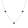 Lab-Grown Bezel-Set Blue Sapphire Station Necklace