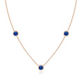 Lab-Grown Bezel-Set Blue Sapphire Station Necklace