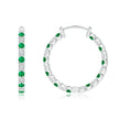 Lab-Grown Emerald and Moissanite Inside–Out Hoop Earrings
