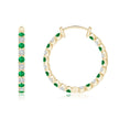 Lab-Grown Emerald and Moissanite Inside–Out Hoop Earrings