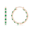 Lab-Grown Emerald and Moissanite Inside–Out Hoop Earrings