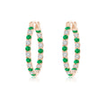Lab-Grown Emerald and Moissanite Inside–Out Hoop Earrings