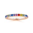 Lab-Grown Multi-Coloured Gemstone Eternity Wedding Band - 2.0 mm