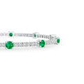 Lab-created Emerald with Moissanite Accents Station Tennis Bracelet