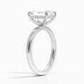 Linea Radiant Cut with Hidden Halo Moissanite Engagement Ring
