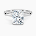 Linea Radiant Cut with Hidden Halo Moissanite Engagement Ring