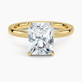 Linea Radiant Cut with Hidden Halo Moissanite Engagement Ring
