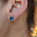 London Blue Topaz Rope Desgin Stud Earrings