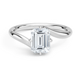 Load image into Gallery viewer, Luminara Emerald Cut Solitaire Moissanite Engagement Ring
