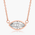 Load image into Gallery viewer, Marquise Cut Bezel Set Moissanite Solitaire Necklace