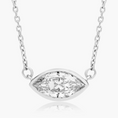 Load image into Gallery viewer, Marquise Cut Bezel Set Moissanite Solitaire Necklace