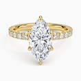 Marquise Cut French Pavé Flush-Fit Moissanite Engagement Ring