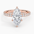 Marquise Cut French Pavé Flush-Fit Moissanite Engagement Ring