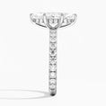 Marquise Cut Three-Quarter Pavé Band Moissanite Engagement Ring with Hidden Halo