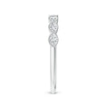 Marquise Half Eternity Milgrain Round Moissanite Wedding Band