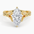 Marquise Moissanite Floral Openwork Cathedral Engagement Ring