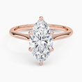 Marquise Cut Hidden Halo Moissanite Engagement Ring