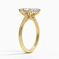 Marquise Cut Hidden Halo Moissanite Engagement Ring