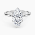 Marquise Cut Hidden Halo Moissanite Engagement Ring