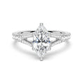 Marquise Cut Split-Shank Moissanite Engagement Ring
