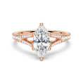 Marquise Cut Split-Shank Moissanite Engagement Ring