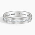 4.5 mm Matte Channel-Set Baguette Moissanite Eternity Men’s Wedding Band