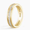 4.5 mm Matte Channel-Set Baguette Moissanite Eternity Men’s Wedding Band