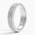 5.5 mm Matte Framed Moissanite Accents Men’s Wedding Band