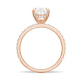 Load image into Gallery viewer, Micropavé Pear Cut Moissanite Engagement Ring With Hidden Halo