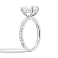 Load image into Gallery viewer, Micropavé Pear Cut Moissanite Engagement Ring With Hidden Halo