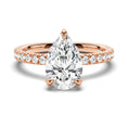 Load image into Gallery viewer, Micropavé Pear Cut Moissanite Engagement Ring With Hidden Halo
